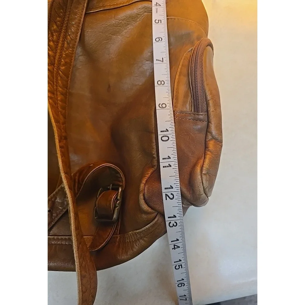 Vtg Handmade Genuine Leather Rustic College School Travel Rucksack Backpack Bag
